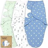 Bublo Baby Swaddles for Newborn Boys – 3-Pack Infant Swaddles 0-3 Months – Adjustable Newborn Swaddle Sleep Sack – Soft Organic Cotton Baby Wrap for Safe & Cozy Sleep