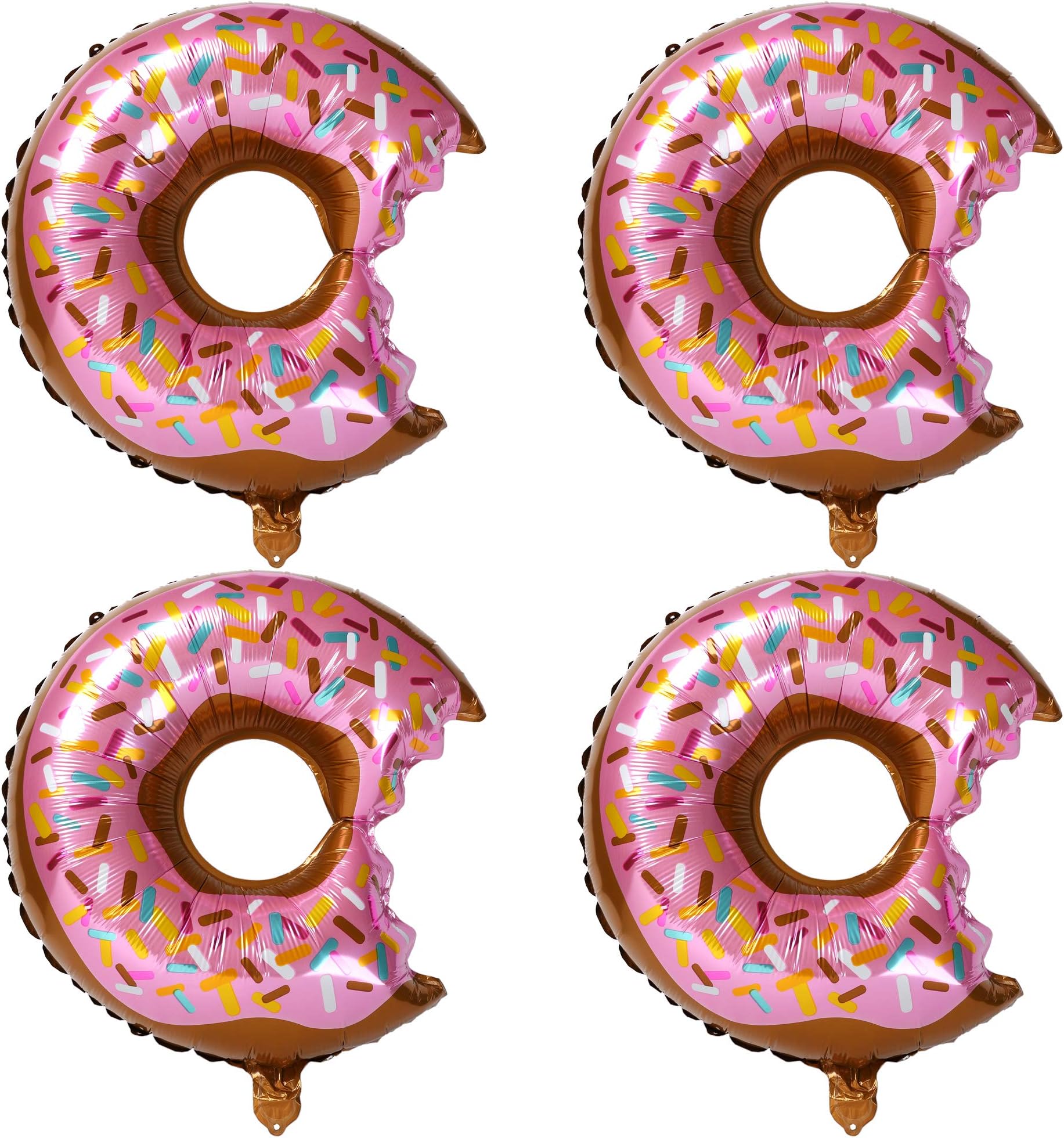 4 Pcs Big Donut Foil Balloons Large Mylar Doughnut Balloon Giant for Birthday Party Decorations Supplies Baby Shower Donut Time
