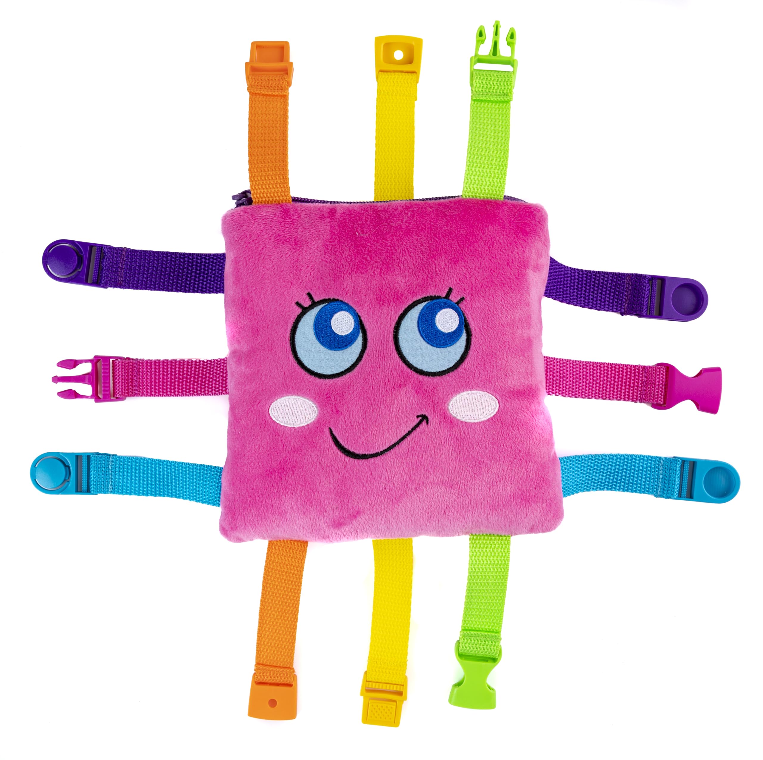 Buckle Toys - Bella Square - Learning Activity Toy - Develop Motor Skills and Problem Solving - Easy Travel Toy Perfect Car Travel Accessories for Long Trips