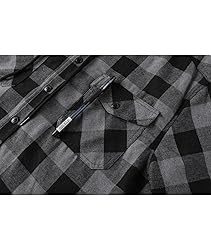 ZITY Men's Flannel Hoodie Shirts Casual Button Down