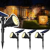 Halloween Solar Spot Lights Outdoor Ideal Decor for Landscape Warm White-4P | Christmas Lights, High Lumen, 18LEDs, Multiple Modes, Best for Tree, Garden