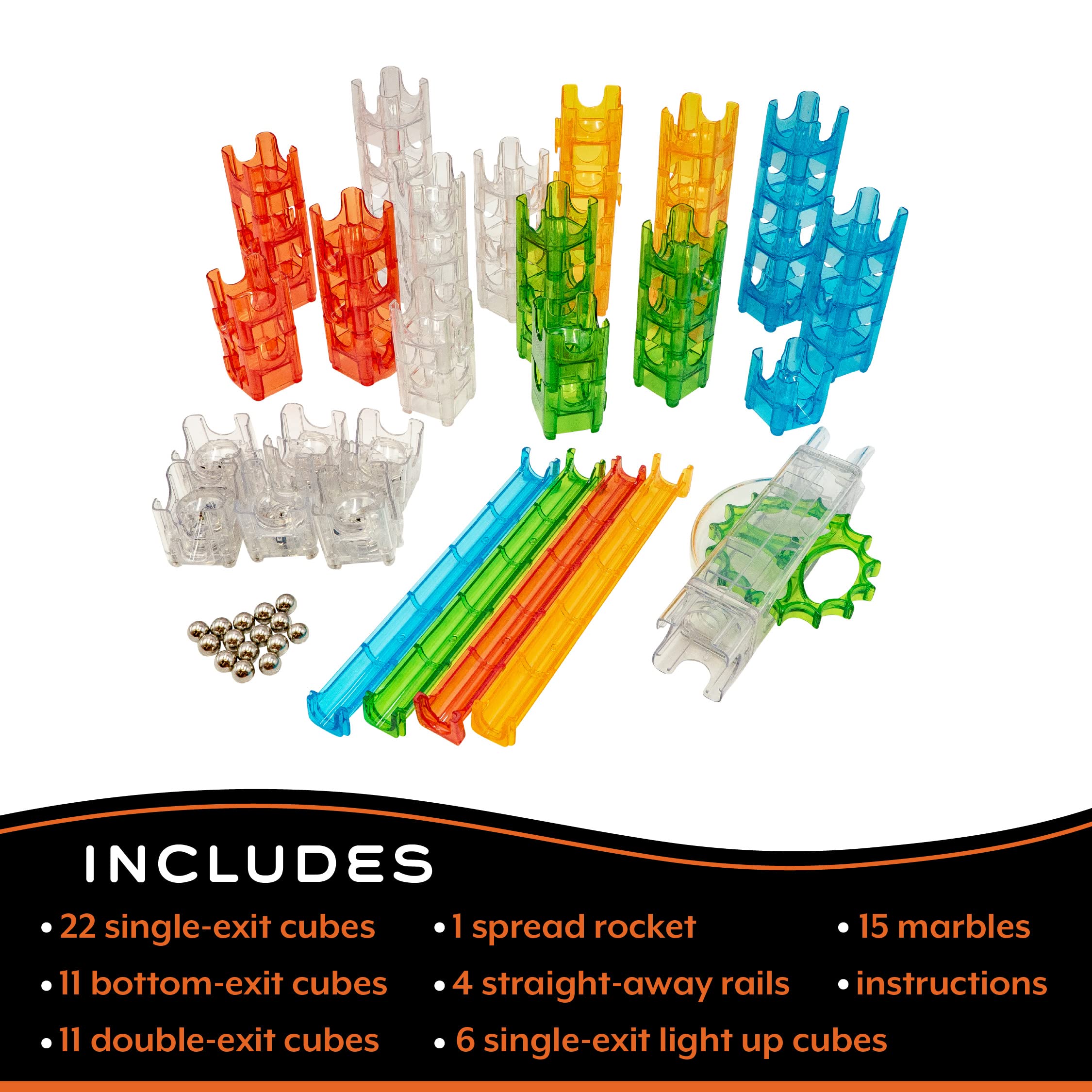 MindWare Q-BA-Maze Bright Lights The Next Generation Marble Maze Kids Toys - STEM Marble Run - Recommended for Ages 6+ - Educational Gift for Boys and Girls