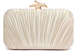 Nexellent Purses for Women Evening Bag Handbags Formal Pleated Clutch Bag with Chain for Prom Wedding Party Black-tie affairs