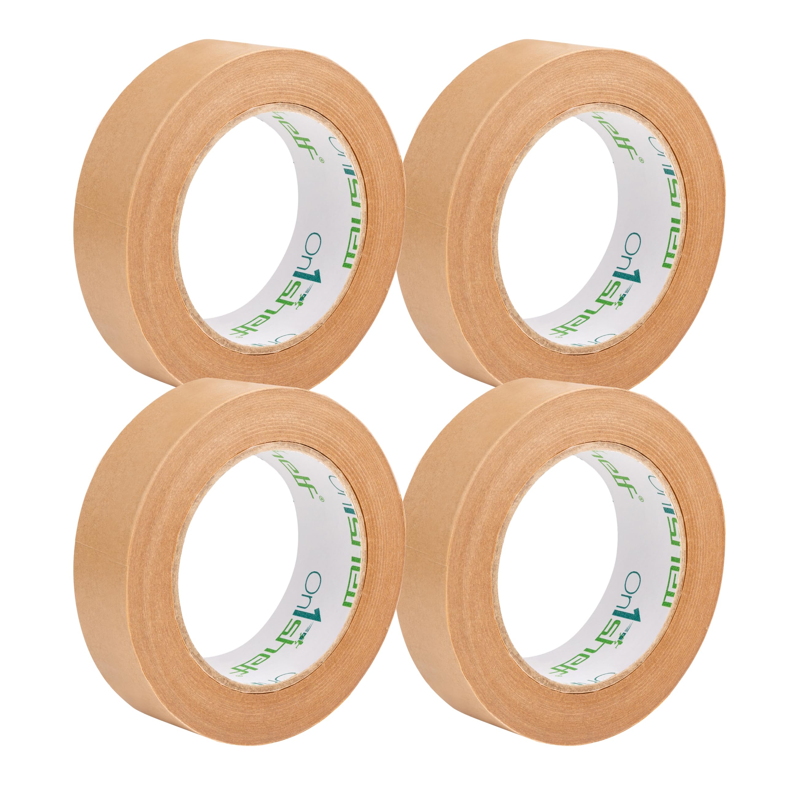 On1shelf® Eco-Friendly Biodegradable Kraft Carton Sealing Tape - 50m Long |100% Recyclable & Sustainable Packing Solution (4, 24mm)
