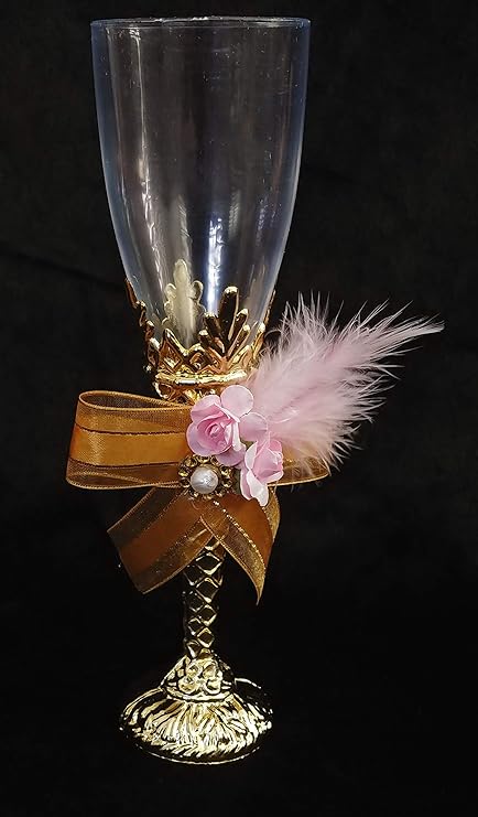 Amazon Com Decorated Clear Plastic Champagne Flutes 4 Oz 12