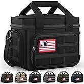 HOTOR Lunch Box for Men & Women - Insulated Lunch Bag with Multiple Pockets, Tactical Cooler Bag for Work, Hiking, Camping, Fishing, Travel, Black, 11.0" x 8.3" x 7.1"