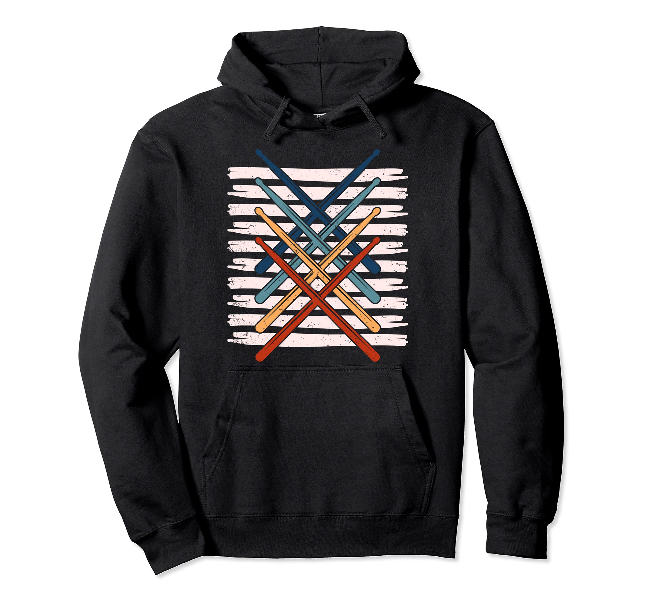 Retro Drumsticks Percussion Music Drums Player Drummer Drums Pullover Hoodie