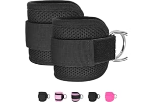 Anemeeoke Fitness Ankle Straps for Cable Machine, Kickbacks Glute Workouts, Lower Body Exercises, Adjustable Leg Straps with Neoprene Padding Men Women