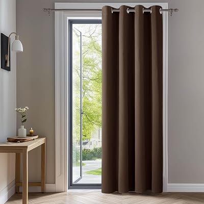 Deconovo Thermal Eyelet Blackout Curtain 52x72 Brown 1 Panel