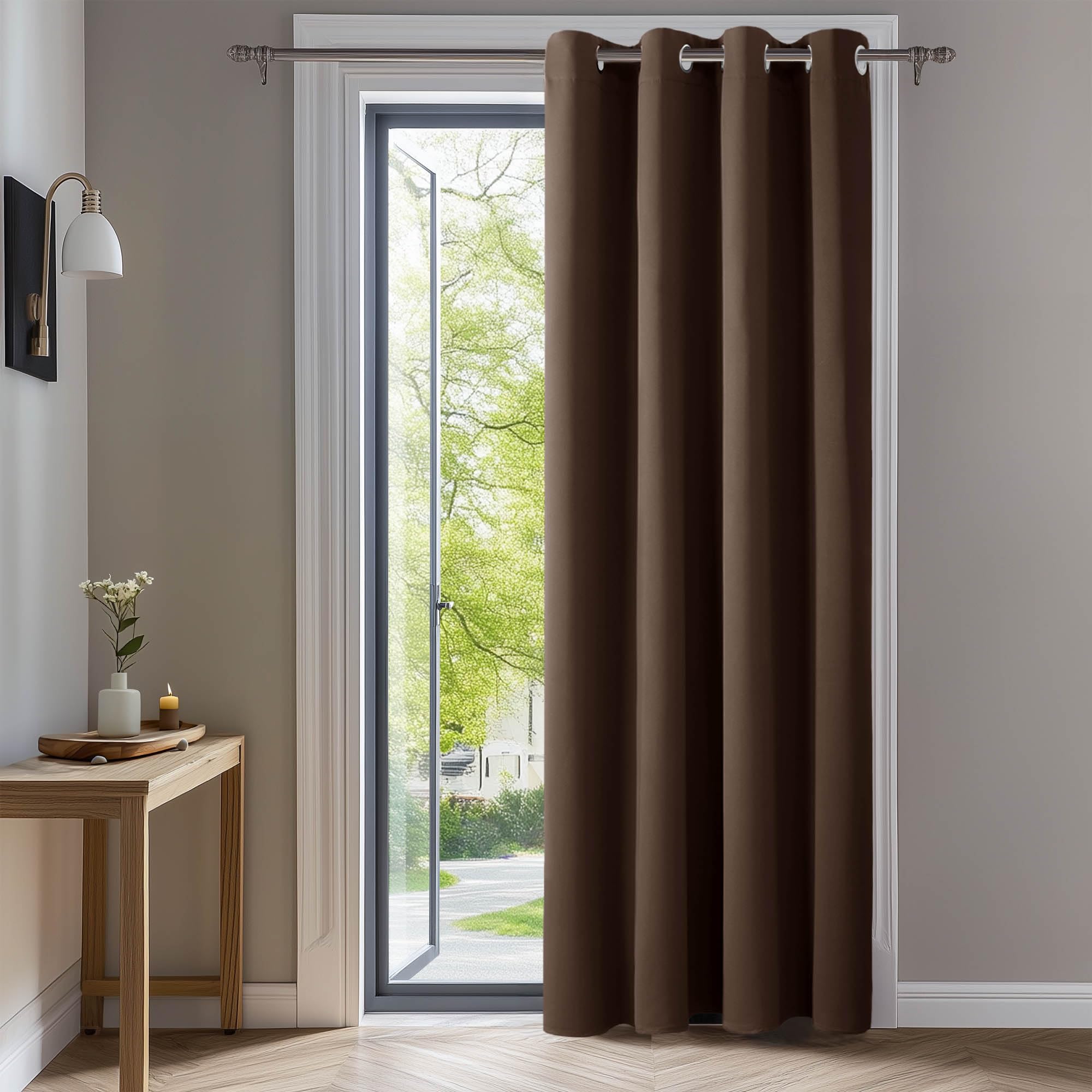 Deconovo Thermal Insulated Eyelet Blackout Curtain 52"x 84" Brown 1 Panel