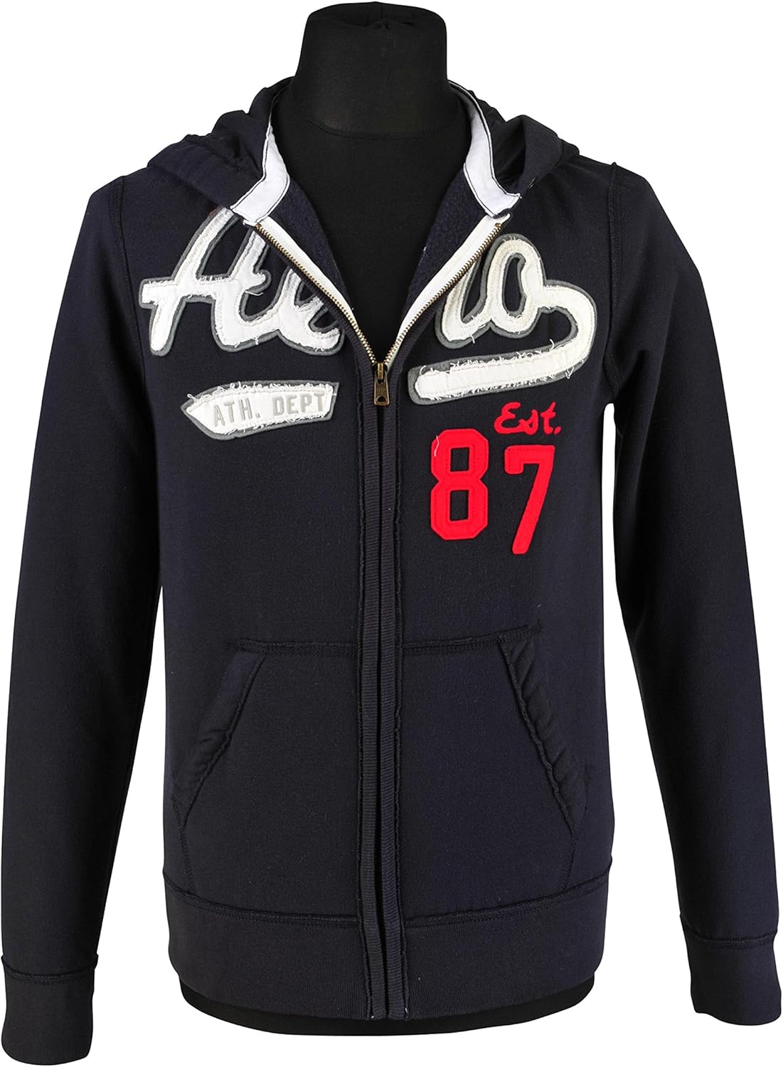 AEROPOSTALE Sweat Jacket Men's Blue White Regular Fit Cotton Casual S/P