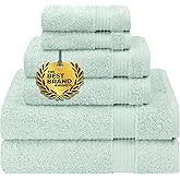 Cotton Paradise 6 Piece Towel Set, 100% Cotton Soft Absorbent Turkish Towels for Bathroom, 2 Bath Towels 2 Hand Towels 2 Washcloths, Mint Towel Set
