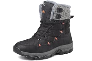 Mens Snow Boots Waterproof Ankle Boots Warm Fur Lined Man Outdoor Booties Shoes High Top Lace Up