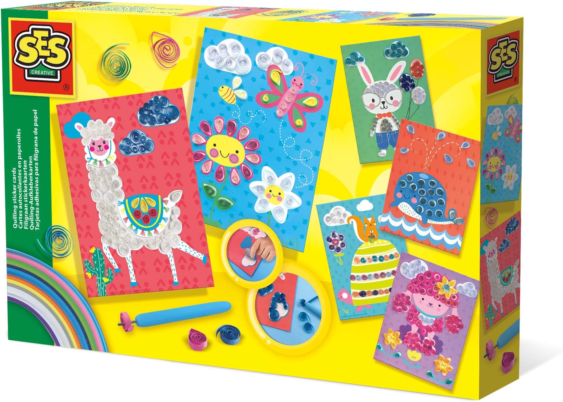 SES Creative 14015 Quilling Sticker Cards, Diverse Colours