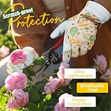 HANDLANDY Women Gardening Gloves Leather Breathable Small White view 3