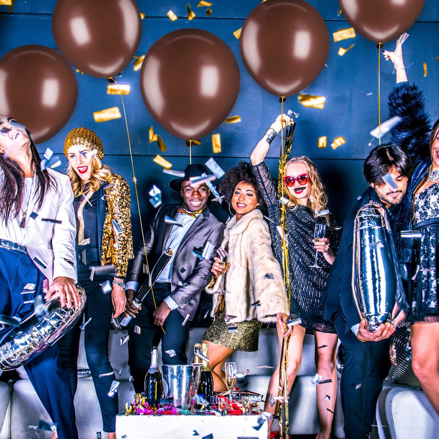 100 Pieces Latex Party Balloons Latex Balloons for Weddings, Birthday Party, Bridal Shower, Party Decoration (Dark Brown, 10 Inch): Health & Personal Care