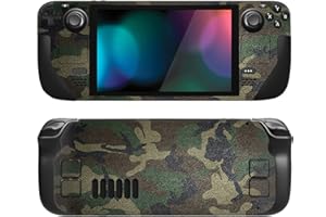 PlayVital Full Set Protective Skin Decal for Steam Deck LCD, Custom Stickers Vinyl Cover for Steam Deck OLED - Army Green Camouflage