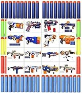 Mu&Nin Refill Darts for Nerf Gun 100PCS 5 Colors Foam Bullets Storage Bag Elite view 2