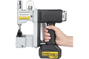 Moonshan Cordless Bag Closing Machine 2s/bag Bag Sewing Machine Cordless Portable Bag Sewer 8.1Lbs Automatic Woven Bag Closer Packing Machine Rechargeable Lithium Battery (Cordless)