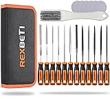 REXBETI 19Pcs Metal Needle File Set, Small Diamond