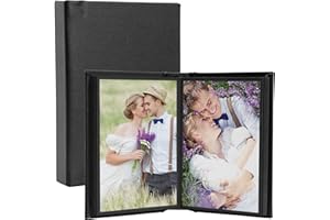 Neil Enterprises Inc. 4" x 6" Black Leather Self-Stick Photo Album - Holds 20 photos