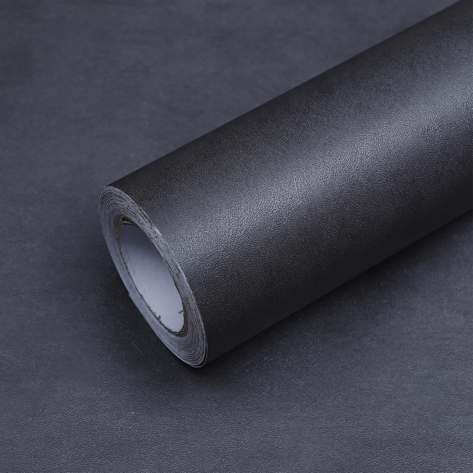 FEILAYS Extra Thick Dark Grey Concrete Wallpaper Peel and Stick Matte Textured Concrete Contact Paper Black Cement Wallpaper 40CM x 3M Vinyl Wrap Waterproof Bedroom Bathroom Wall Sticker