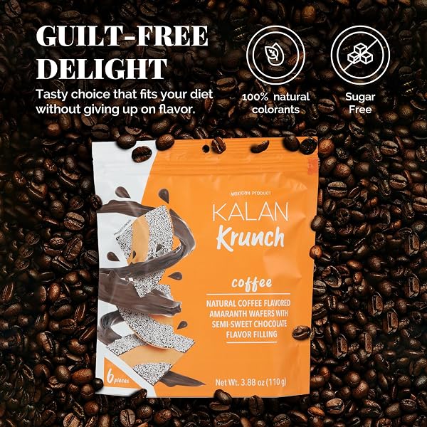 KALAN KRUNCH COFFEE NATURAL FLAVORED AMARANTH WAFERS, PACK OF 1, 3.88 OZ