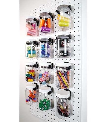 thumbnail image 2 of Magnetic Jar Set - 4-Pack Plastic Storage Jars With Magnetic Lids For Garage & Workshop 2 of 9