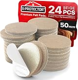 X-Protector Felt Furniture Pads 24 pcs 50mm Premium Floor Protectors