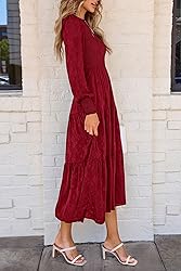 PRETTYGARDEN Women's Fall Spring Midi Dress Long