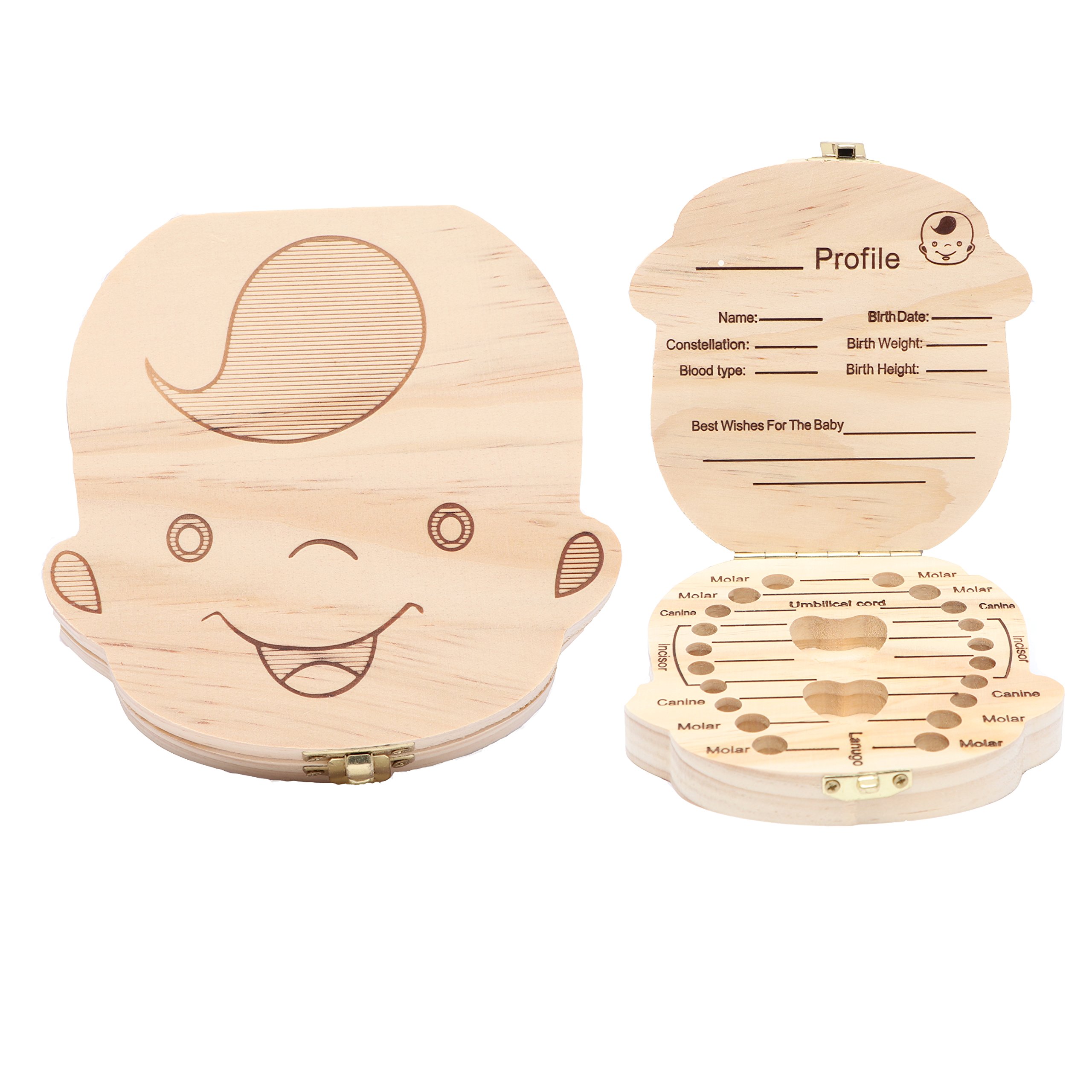 Wooden Baby Tooth Keepsake Box Customize Personalized Baby