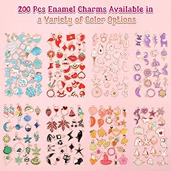 200Pcs Charms for Jewelry Making, Assorted