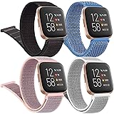 4 Pack Nylon Bands for Fitbit Versa 2 Bands/Fitbit