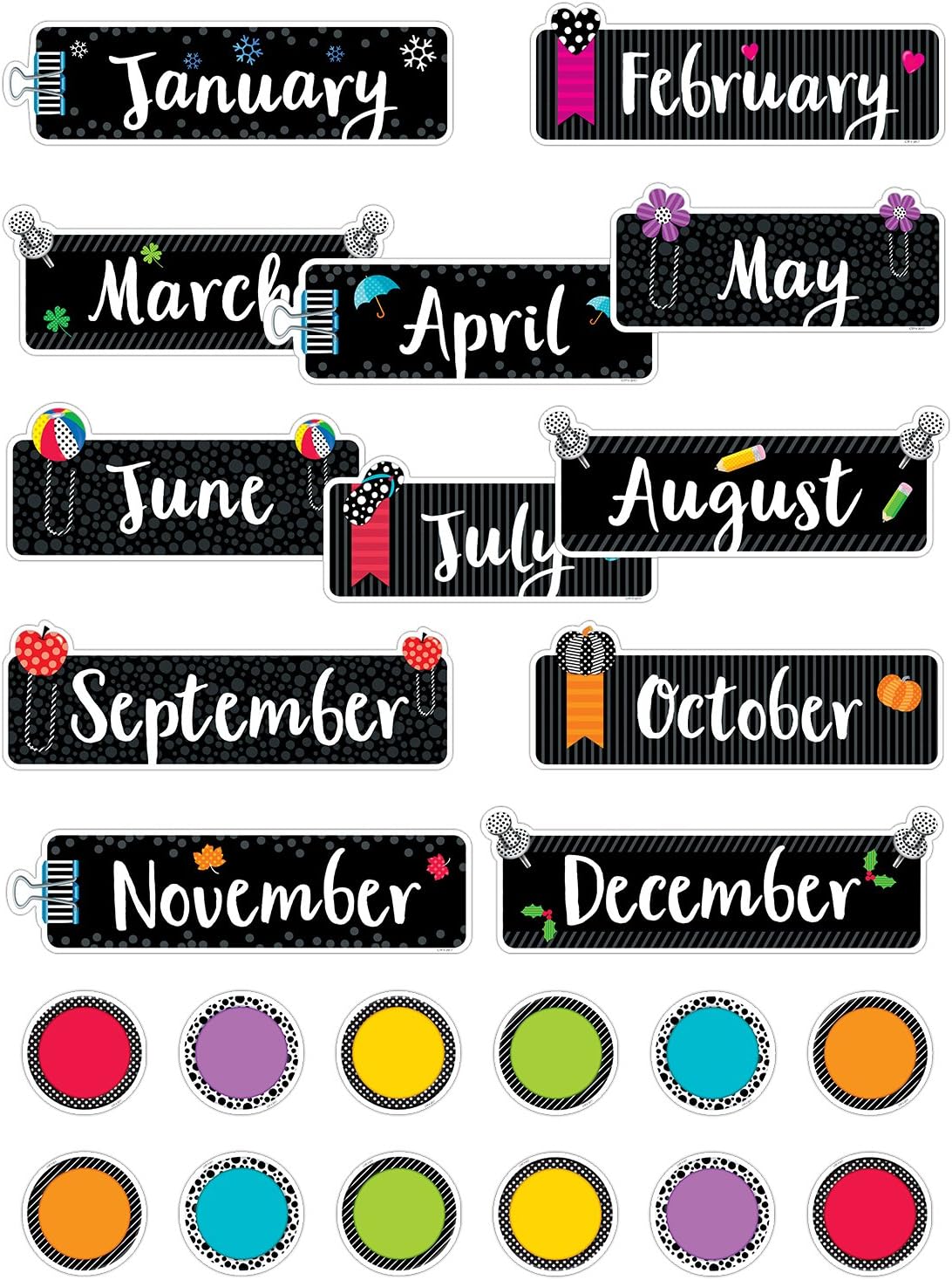 Creative Teaching PressMini Bulletin Board Bold & Bright Months of The Year (24-Piece Set) (1172)