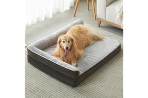 BFPETHOME Large Orthopedic Bed for Large Dogs-Big Waterproof Sofa Dog Bed with Removable Washable Cover, Large Dog Bed with Waterproof Lining and Nonskid Bottom,Pet Bed for Large Dogs.