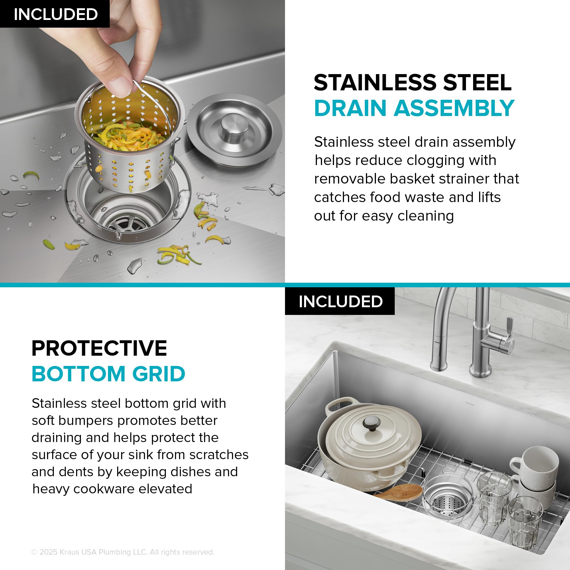 KRAUS Standart Pro 30 -inch Undermount Single Bowl 16 Gauge Stainless Steel Kitchen Sink, KHU100-30