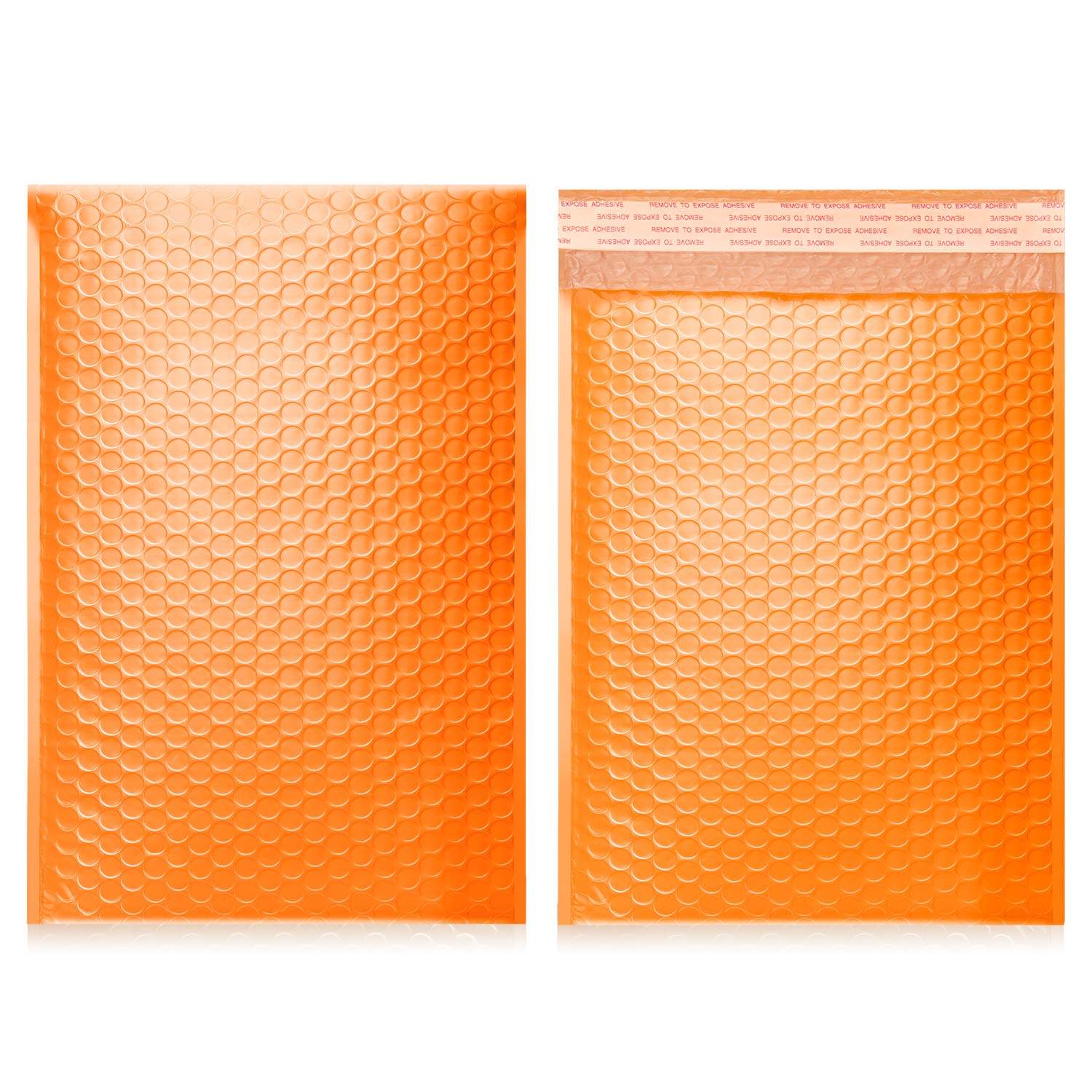 Yomuse 50pcs Padded Envelopes, 180mm x 260mm (7.1x10.2 Inch) Poly Bubble Mailers Self Seal, Waterproof Postal Bags for Mailing/Packaging (Orange)