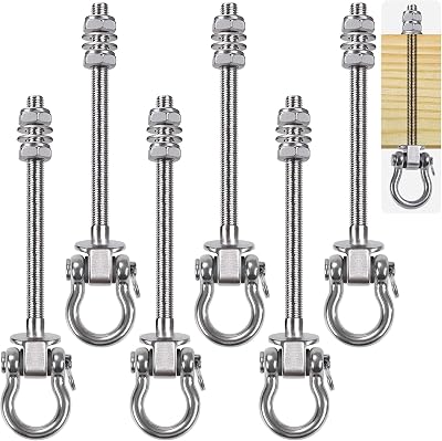 SELEWARE Antirust 304 Stainless Swing Hammock Bolts Set of 6 9.25 in