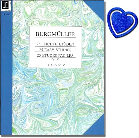 Frederic Burgmuller 25 Leichte Etuden Fur Klavier Op 100 Mit Fingersatz Versehen Unter Besonderer Berucksichtigung Auf Kleine Hande Beliebtes Unterrichtswerk Mit Herzformiger Notenklammer Amazon De Musikinstrumente