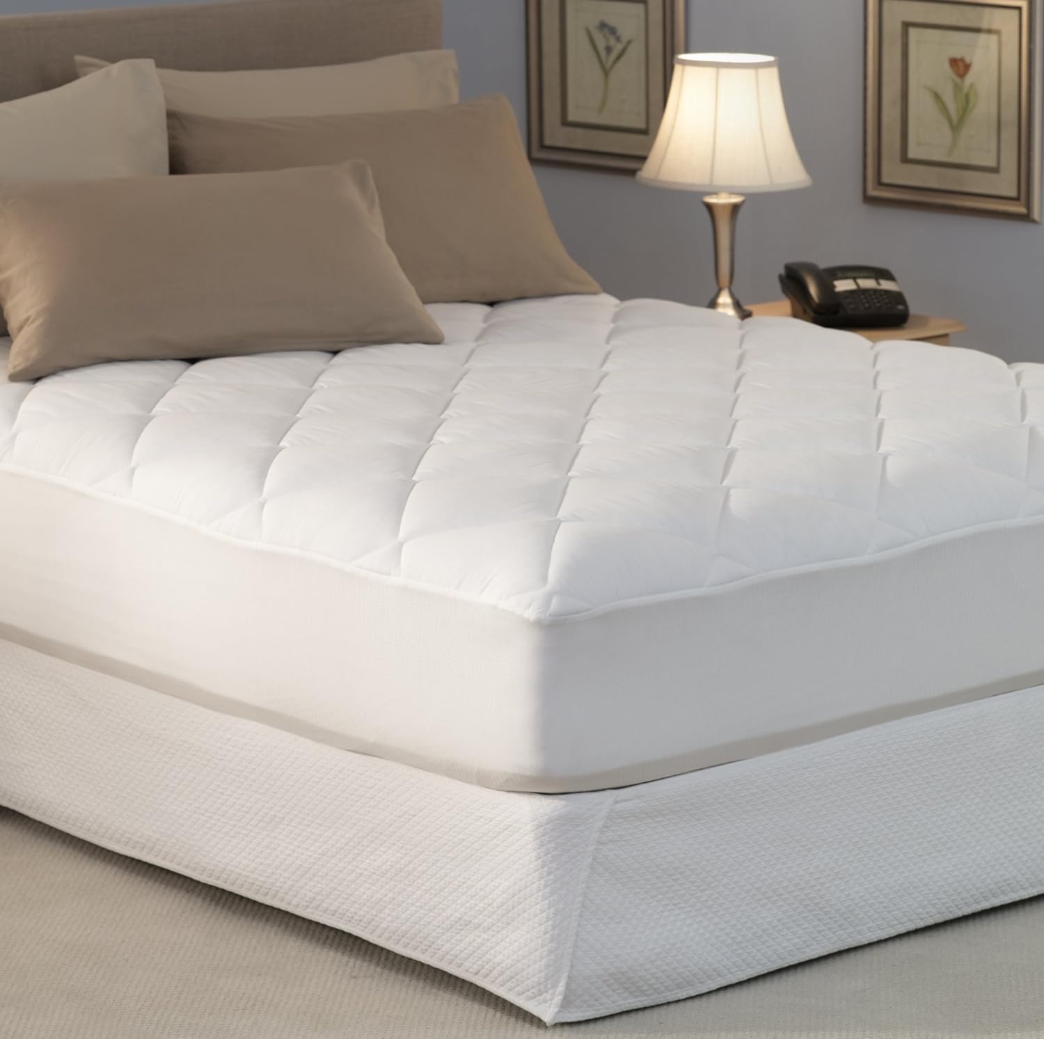 Buy Spring Air 76864 Hypoallergenic Won T Go Flat Mattress Pad California King 72 X 84 White Online At Low Prices In India Amazon In Spring Air California King Mattress