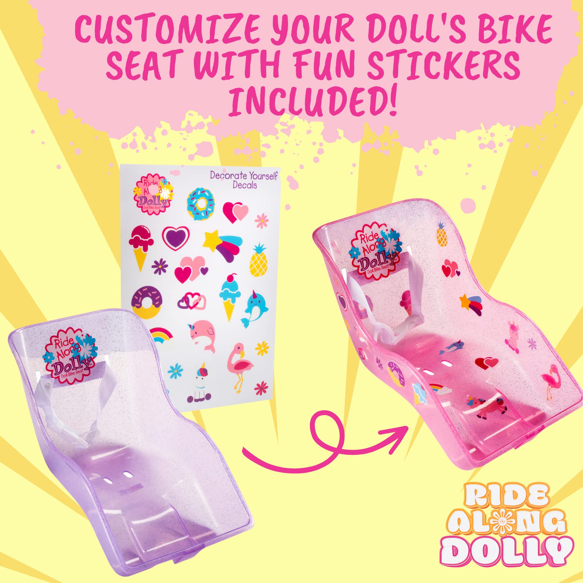 The Original Doll Bicycle Seat (Pink)- Bike Attachment Accessory for All 18