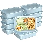Bentgo Prep 1-Compartment Containers - 20-Piece Meal Kit with 10 Trays & Custom-Fit Lids Durable Microwave, Freezer, Dishwash