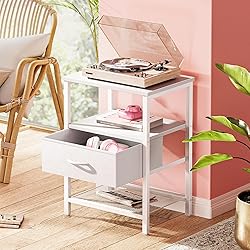 Huuger Night Stand with Fabric Drawer, Side Table