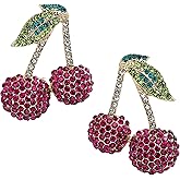 Dvacaman Adorable Fruit Dangle Earrings for Women, Multiple Summer Fruits Drop Earring for Tropical Novelty Jewelry Gifts