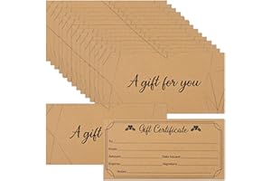 MOUNMDA 50 Pcs Rustic Blank Gift Certificates for Business Craft Gift Certificate Cards for Small Business Beauty Salon Restaurants Birthday Client Vouchers Christmas(Style 1)