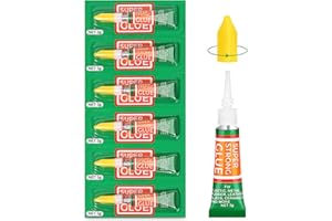 3g X 6 Pack Super Glue for Single Use, Super Fast Strong Adhesive Cyanoacrylate Glue with Anticlog Cap. for Micro Precising C