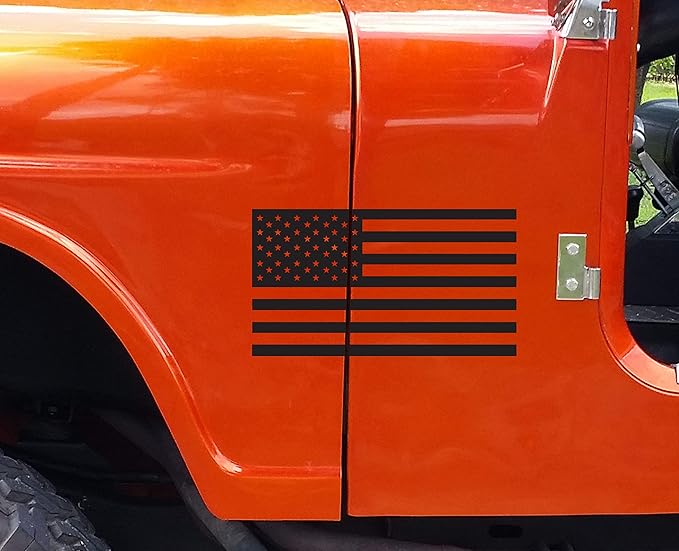 Amazoncom american flag vinyl decal matte black 0122 garden  outdoor