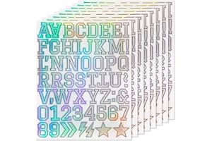 BINLINHONGO 1.5-INCH Self-Adhesive Reflecting Alphabet Number Stickers，456 Letter Symbols Stickers for Scrapbook,Mailbox,Wedd