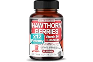 AUMETO 7 in 1 Ultra Hawthorn Berry 12,235 mg Maximum Potency with Uva Ursi Dandelion Cranberry Apple Cider Vinegar - Heart Health Supplement, Support Kinney Health (90 Count (Pack of 1))