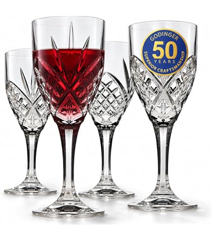 Amazon.com | Russian Cut Crystal Red White Wine Glasses Goblets